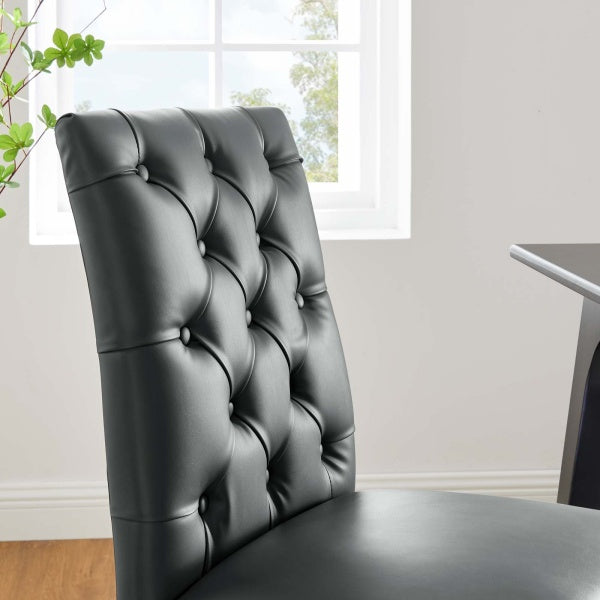 Duchess Button Tufted Vegan Leather Dining Chair By Modway