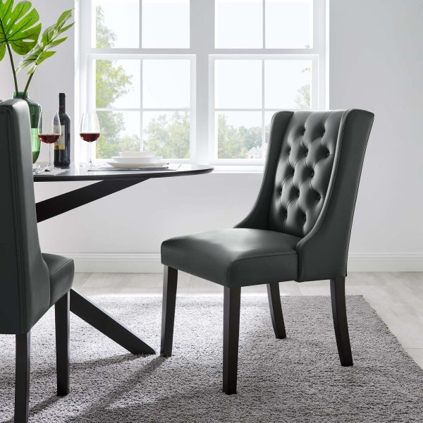 Baronet Button Tufted Vegan Leather Dining Chair By Modway
