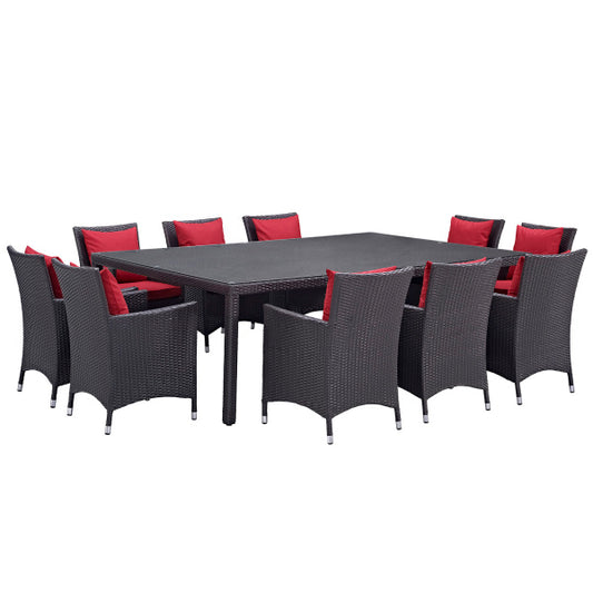 Convene 11 Piece Outdoor Patio Dining Set in Espresso By Modway