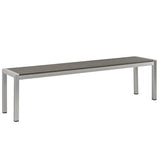 Shore Outdoor Patio Aluminum Bench Silver Gray by Modway