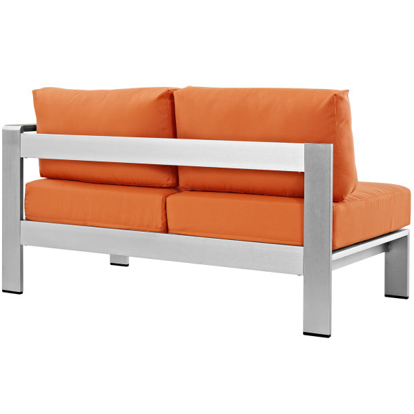 Shore RightArm Corner Sectional Patio Aluminum Loveseat Arm Chair  by Modway