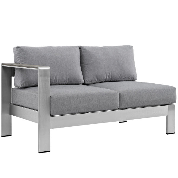 Shore LeftArm Corner Sectional Patio Aluminum Loveseat Arm Chair by Modway