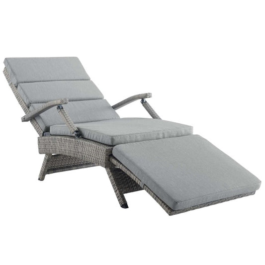 Envisage Chaise Outdoor Patio Wicker Rattan Lounge Chair in Light by Modway
