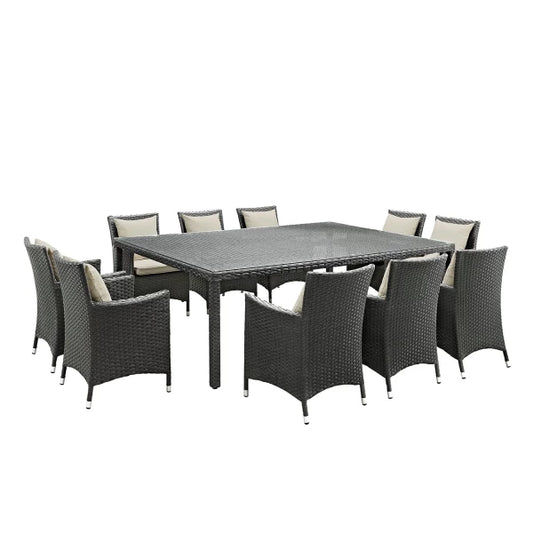 Sojourn 11 Piece Outdoor Patio Sunbrella® Dining Set By Modway