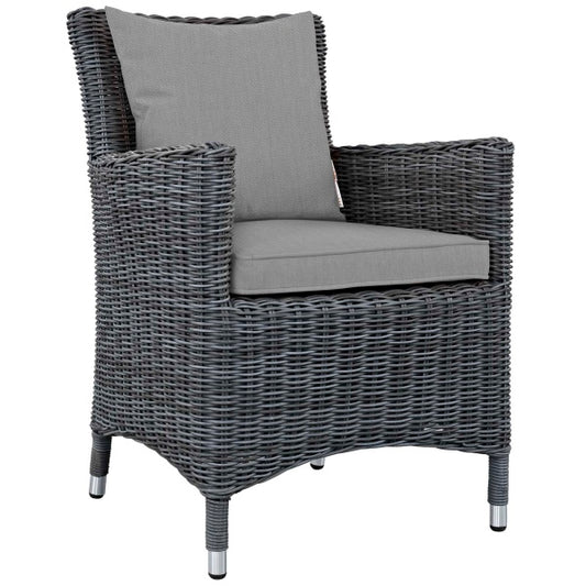Summon 11 Piece Outdoor Patio Sunbrella Dining Set in Canvas Gray By Modway