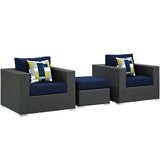 Sojourn 3 Piece Outdoor Patio Sunbrella Sectional Set by Modway
