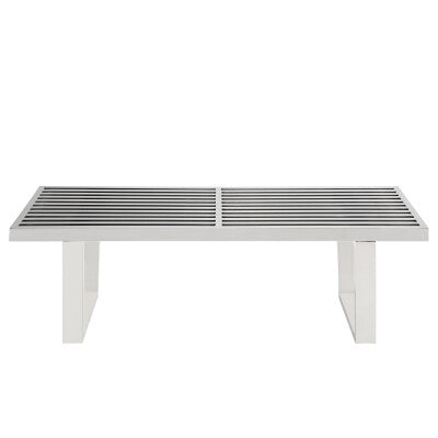 Sauna 4' Stainless Steel Bench Silver by Modway