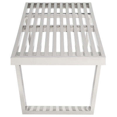 Sauna 4' Stainless Steel Bench Silver by Modway