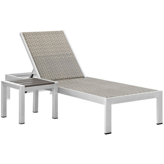 Shore 2 Piece Outdoor Patio Set Silver Gray by Modway