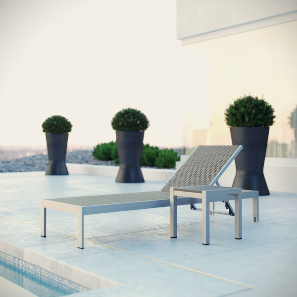 Shore 2 Piece Outdoor Patio Set Silver Gray by Modway