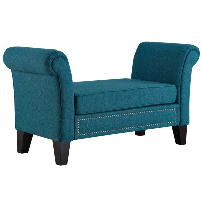 Rendezvous Bench Teal | Polyester by Modway