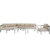 Shore 7 Piece Outdoor Patio Aluminum Sectional Sofa Set by Modway
