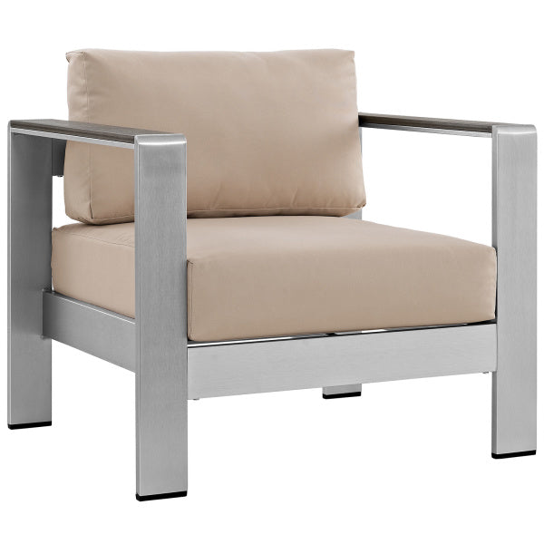 Shore 7 Piece Outdoor Patio Aluminum Sectional Sofa Set by Modway