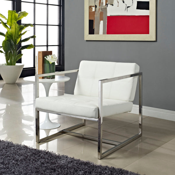 Hover Upholstered Vinyl Lounge Chair by Modway