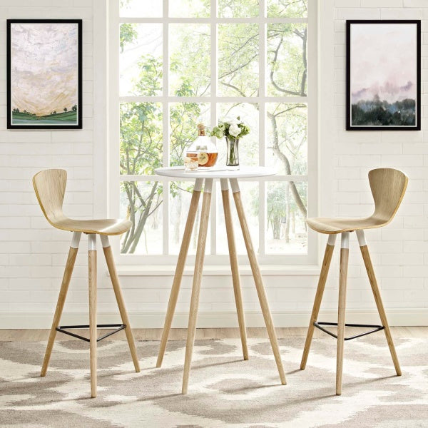 Track Round Bar Table in White By Modway