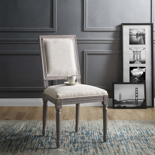 Court Vintage French Upholstered Fabric Dining Side Chair by Modway
