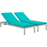 Shore Chaise with Cushions Outdoor Patio Aluminum Set of 2 by Modway