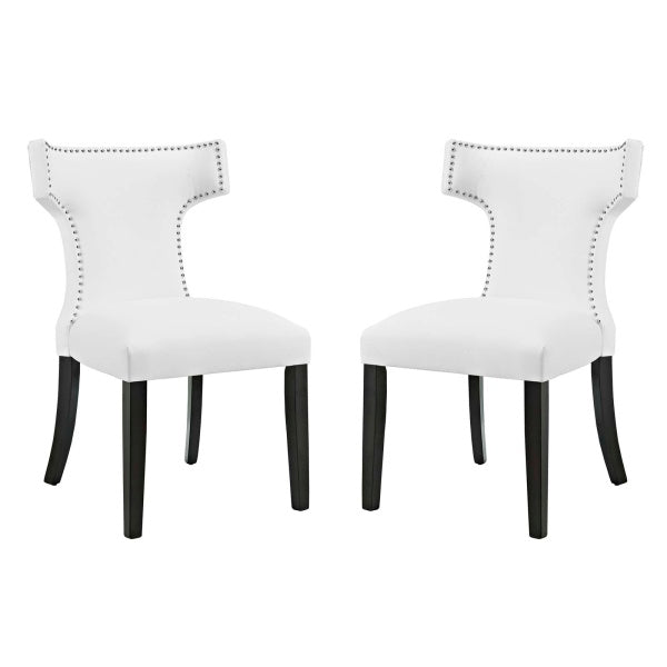 Curve Dining Side Chair Vinyl Set of 2 by Modway