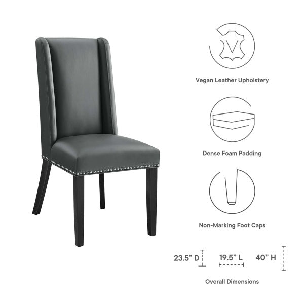 Baron Dining Chair Vinyl Set of 2 By Modway