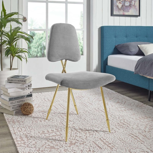 Ponder Upholstered Velvet Dining Side Chair | Polyester by Modway