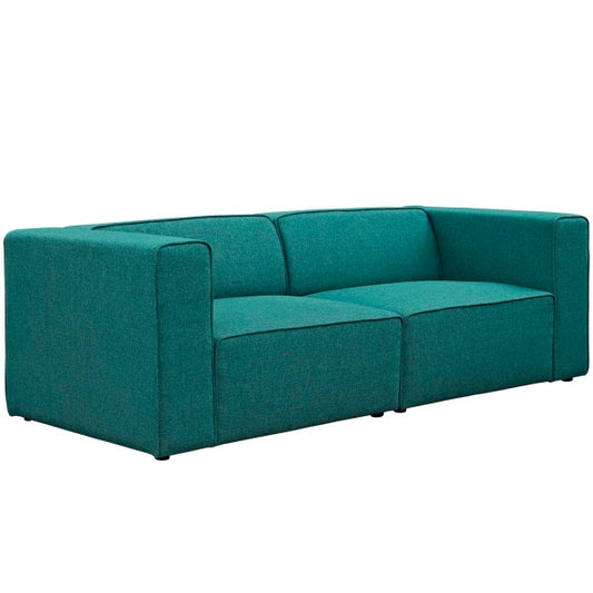 Mingle 2 Piece Upholstered Fabric Sectional Sofa Set | Polyester by Modway