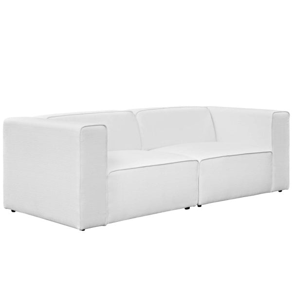 Mingle 2 Piece Upholstered Fabric Sectional Sofa Set | Polyester by Modway