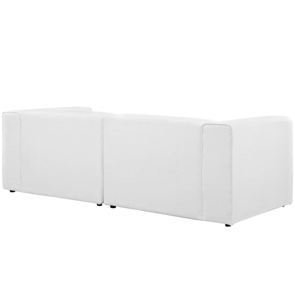 Mingle 2 Piece Upholstered Fabric Sectional Sofa Set | Polyester by Modway