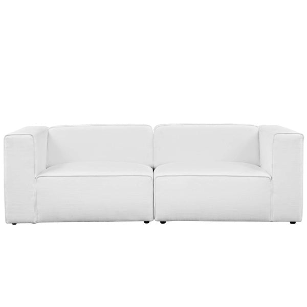 Mingle 2 Piece Upholstered Fabric Sectional Sofa Set | Polyester by Modway
