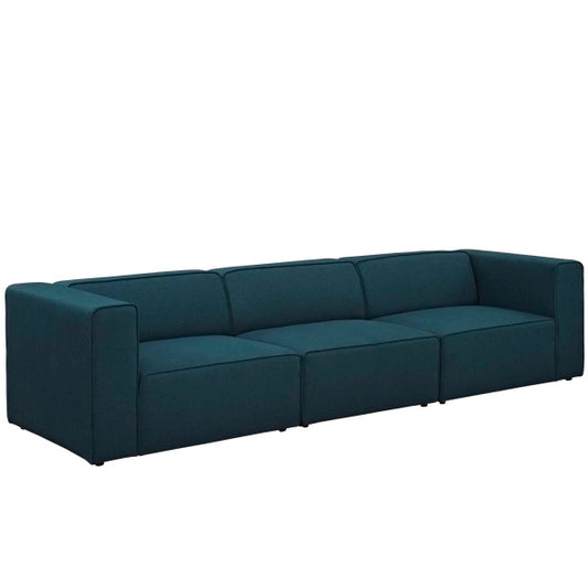 Mingle 3 Piece Upholstered Fabric Sectional Sofa Set | Polyester by Modway