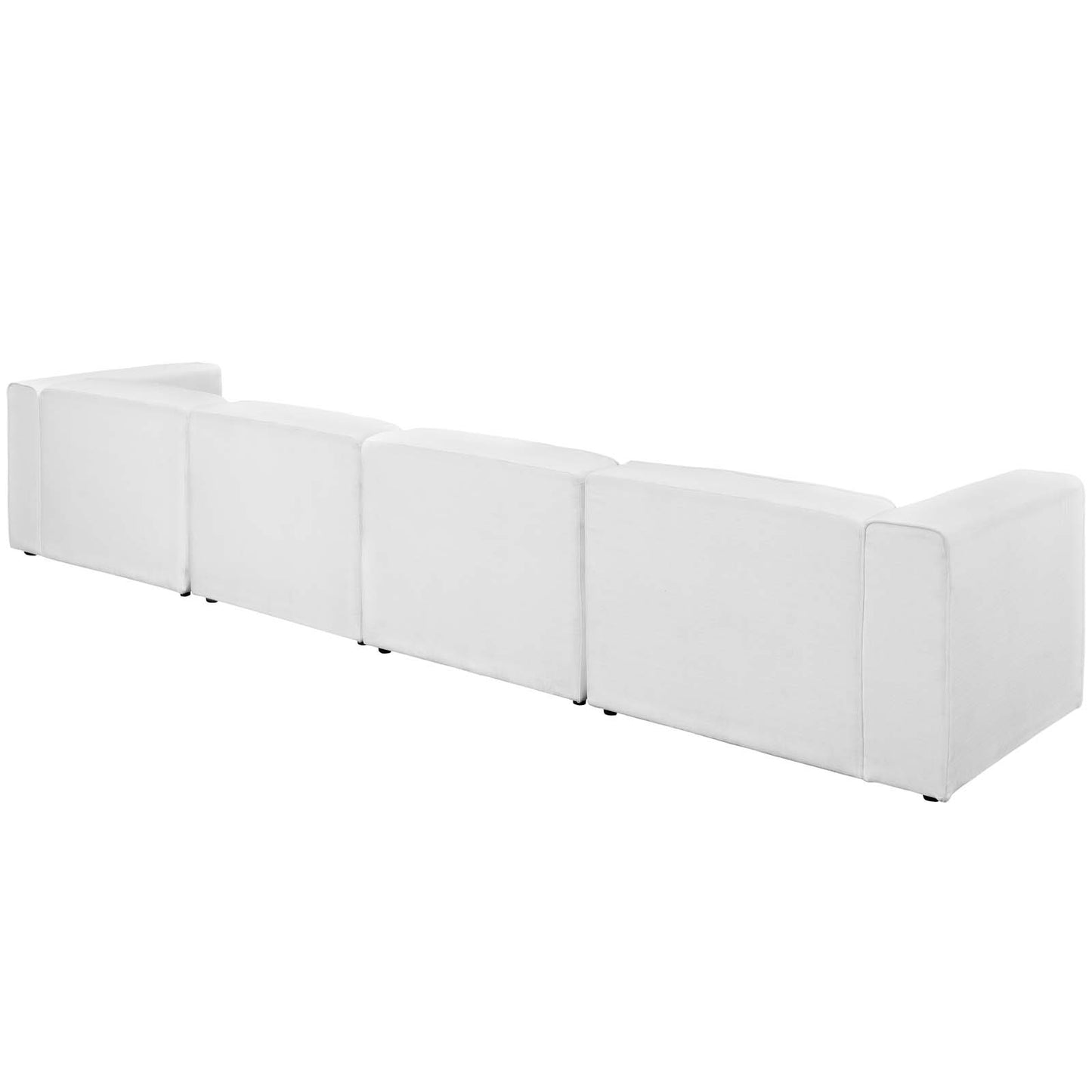Mingle 4 Piece Upholstered Fabric Sectional Sofa Set | Polyester by Modway