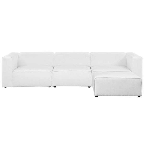 Mingle 4 Piece Upholstered Fabric Sectional Sofa Set | Polyester by Modway
