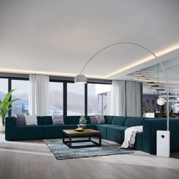 Mingle 7 Piece Upholstered Fabric Sectional Sofa Set  | Polyester by Modway