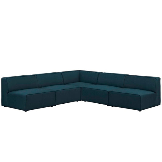 Mingle 5 Piece Upholstered Fabric Armless Sectional Sofa Set | Polyester by Modway