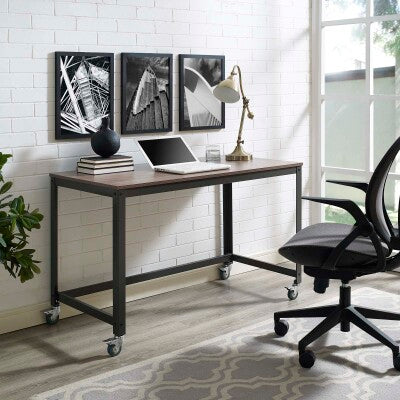 Vivify Computer Office Desk Gray Walnut by Modway