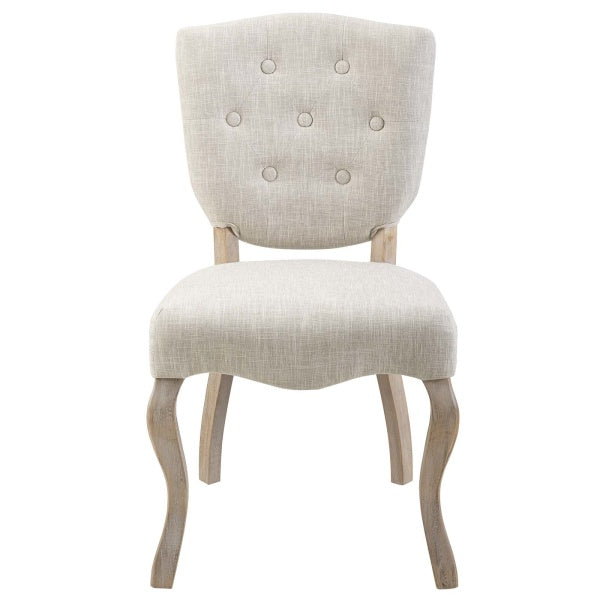 Array Vintage French Upholstered Dining Side Chair Beige | Polyester by Modway