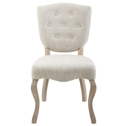 Array Vintage French Upholstered Dining Side Chair Beige | Polyester by Modway