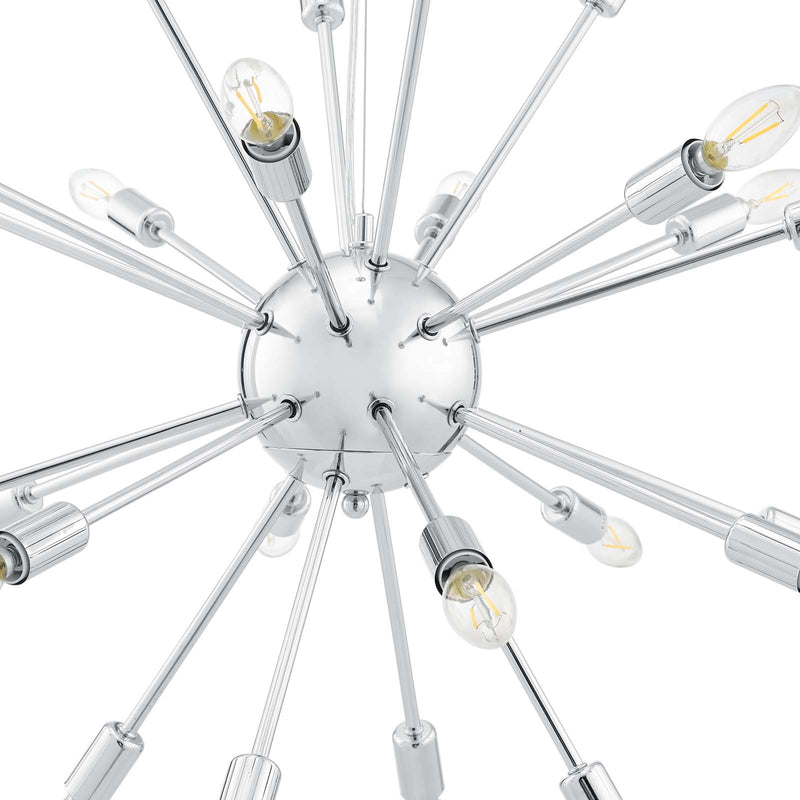 Gamut Metal Chandelier in White by Modway