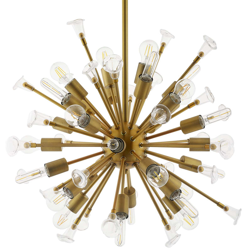Burst Ceiling Light Pendant Chandelier in Gold by Modway