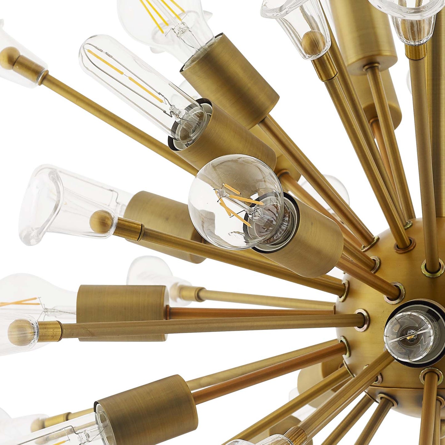Burst Ceiling Light Pendant Chandelier in Gold by Modway