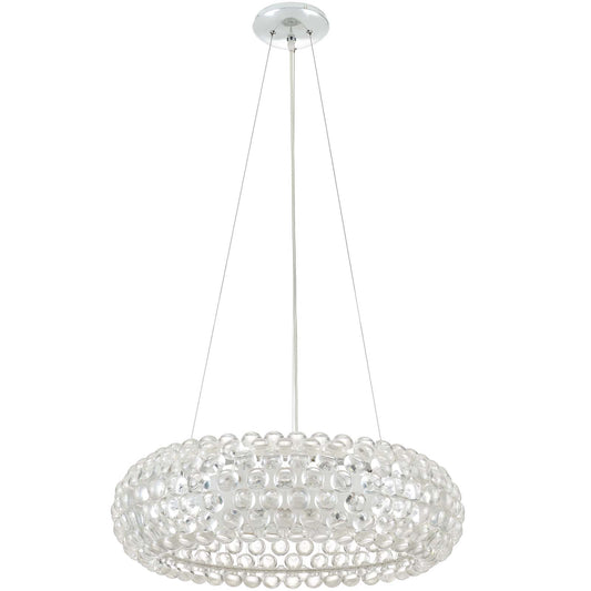 Halo 25" Pendant Chandelier in White by Modway