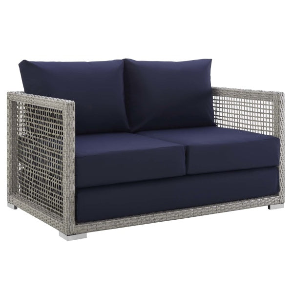 Aura Outdoor Patio Wicker Rattan Loveseat by Modway