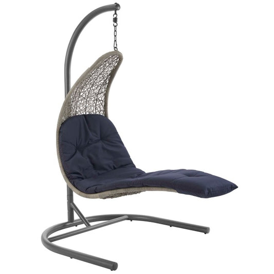 Landscape Hanging Chaise Lounge Outdoor Patio Swing Chair | Polyester by Modway