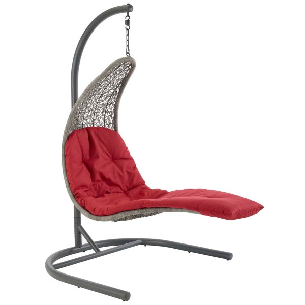 Landscape Hanging Chaise Lounge Outdoor Patio Swing Chair | Polyester by Modway