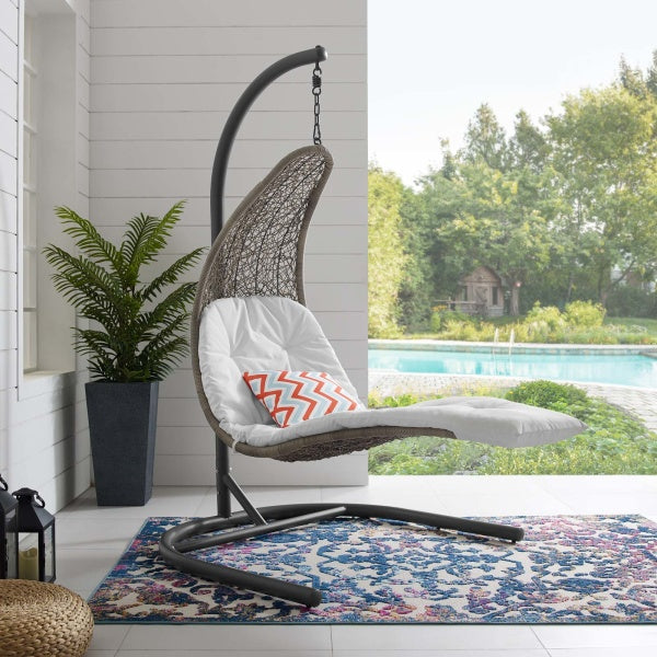 Landscape Hanging Chaise Lounge Outdoor Patio Swing Chair | Polyester by Modway