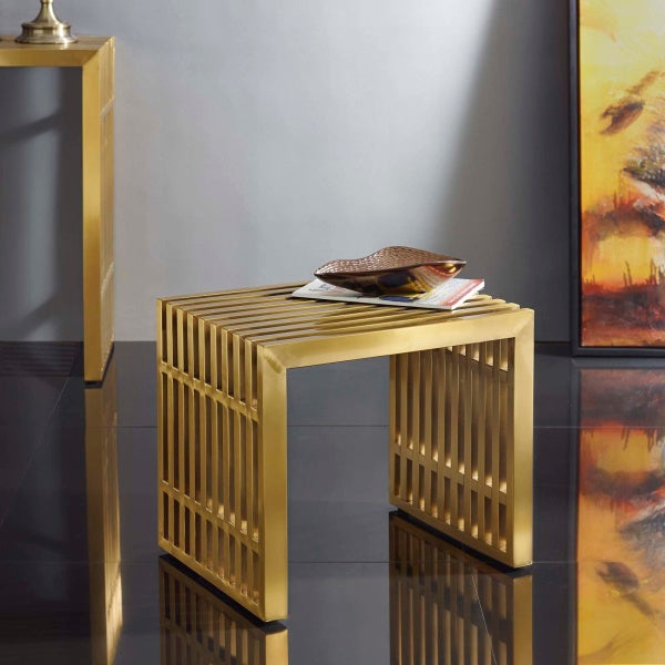 Gridiron Small Stainless Steel Bench By Modway