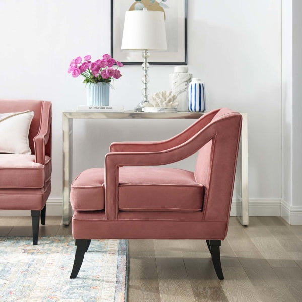 Concur Button Tufted Upholstered Velvet Armchair by Modway