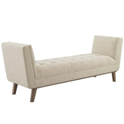 Haven Tufted Button Upholstered Fabric Accent Bench | Polyester by Modway