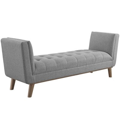Haven Tufted Button Upholstered Fabric Accent Bench | Polyester by Modway