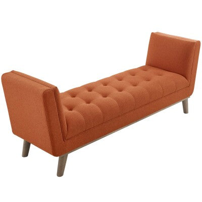 Haven Tufted Button Upholstered Fabric Accent Bench | Polyester by Modway