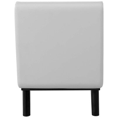 Haven Tufted Button Faux Leather Accent Bench White by Modway